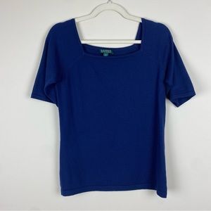 Lauren Ralph Lauren knit top square neck size L